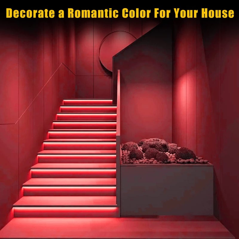 YM EBright YM E-Bright Red LED Strip Lights 5M /16.4Ft 600SMD Waterproof IP68 Flexible for Bedroom Undercar Lighting Kits Mall Indoor Outdoor House Party Decoration Stage Lights (No Power Adapter) - Image 4